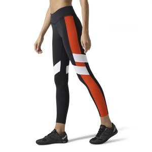 Reebok Lux - Colour Block Leggings Damen - Schwarz - DE 540-WRQ